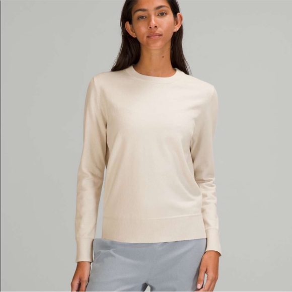 lululemon athletica Sweaters - Lululemon Athletica Cream Crew Neck Sweater cotton cashmere
